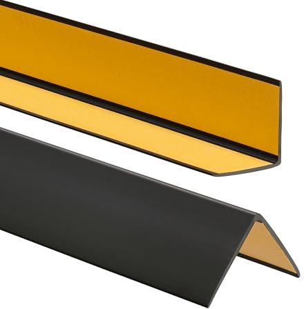 ProfiPVC Winkelprofil selbstklebend aus PVC 50x50mm 200cm Schwarz | Kantenschutz, Kantenschutzprofil aus PVC-Gummi, elastischer Eckschutz, einfache Montage ohne Bohren