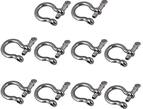 CNBTR 304 Edelstahl M5 Schäkel Bogen Takelage mit Pin Gabelring 10 Stück