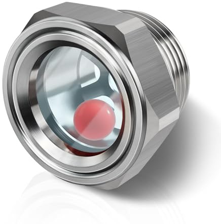 1/2'' NPT Male Threaded Stainless Steel Sight Glass Oil Liquid Level Gauge Oil Indicator Window Hydraulic Tank Sight Glass for Pump Air Compressor Fittings (1/2'' NPT Male 1 Pcs)