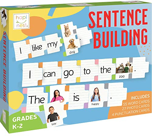Hapinest Sentence Building for Kids, Learning Game Grammar Reading & Speech Therapy Materials Activities, Kindergarten 1st 2nd Grade Special Education Classroom Must Haves for Teachers & Homeschool