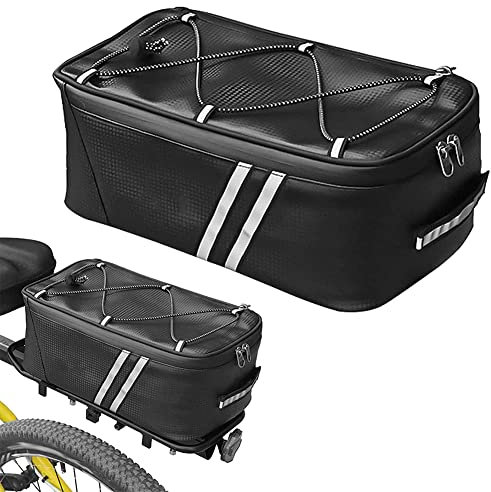 Fahrradtasche, Fahrrad Gepäckträgertasche, Tasche Fahrrad, Fahrradtaschen Hinten, mit Reflexstreifen und wasserdichtem Reißverschluss, für Fahrradtransportartikel (8L)