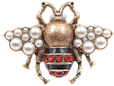 MAYIYAHO Mode Perle Biene Broschen für Frauen Antik Gold Farbe Brosche Pin Vintage Style Schmuck Hohe Qualität Insekt