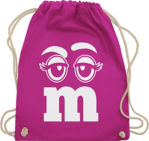 Turnbeutel Rucksack - & Fasching - Taschen - M und M Augen Karneval I Fastnacht I Fasnacht I Fasnet - Unisize - Fuchsia - gym bag festival karnevalsbeutel faschings mm juterucksäcke festivaltasche
