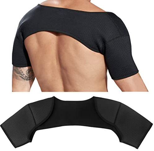 FERCAISH Double Shoulder Brace, Breathable Sports Protective Gear for Chronic Tendinitis Pain Relief, Shoulder Strap Brace for Sleeping Outdoor Lifting Sports(XL)
