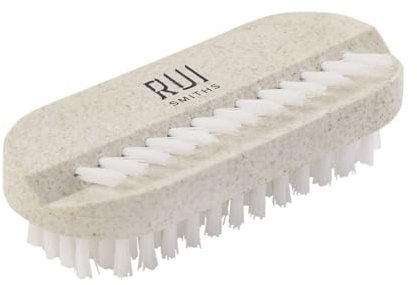 Rui Smiths CarbonConscious Nail Cleaning Brush with 2-Sided Bristles for Manicure and Pedicure Grooming | Made with Wheat Straw Bioplastic