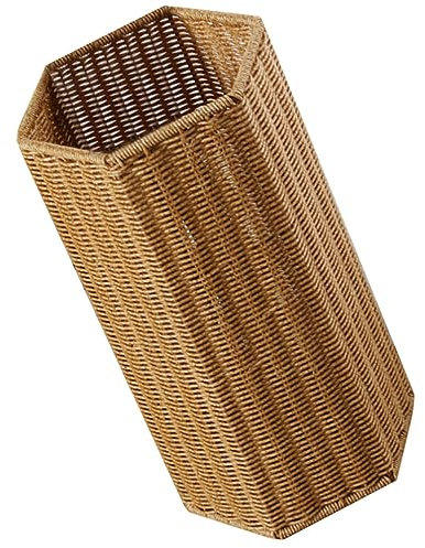 Housoutil Woven Umbrella Stand Round Umbrella Stand Rack, Wicker Tall Basket, Canes Walking Sticks Holder for Entryway, Home, Office