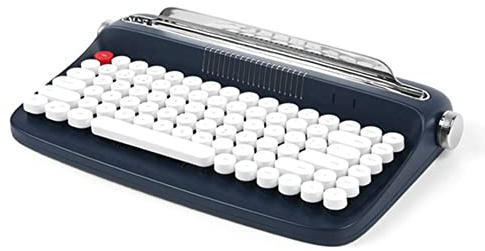 Gsrimgratoe Tastiera Fili Bluetooth Macchina da Scrivere Ufficio Meccanica Feel Tablet Universale Retro Round Keycap Notebook Keyboard,B