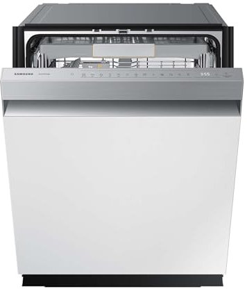Samsung Geschirrspüler, 60 cm, Teilintegrierbar, EEK: A, 14 Maßgedecke, 7,9 l Wasserverbrauch, WaterJet Clean, SmartThings AI Energy Mode, 43 dB(A), Weiß, DW60CG880SSLEG