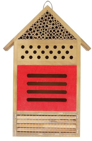 BESPORTBLE Bienenhaus Für Draußen Holz Handgefertigt Nistplatz Für Insekten Hotels Gartenbedarf Bienenstock Unterschlupf Für Wildbienen