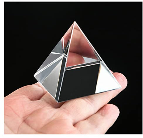 ZGPjubilant Prismen und Kaleidoskope, Kristallprisma, optischer ägyptischer Kristall, wissenschaftliche Ornamente, Wissenschaft, Klassenzimmer, Optik-Sets (Farbe: Pyramide 90 mm)