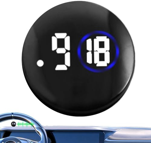reloj LED de coche – Reloj digital multifuncional para vehículos y motos con pilas | Pantalla táctil luminosa, para salpicadero