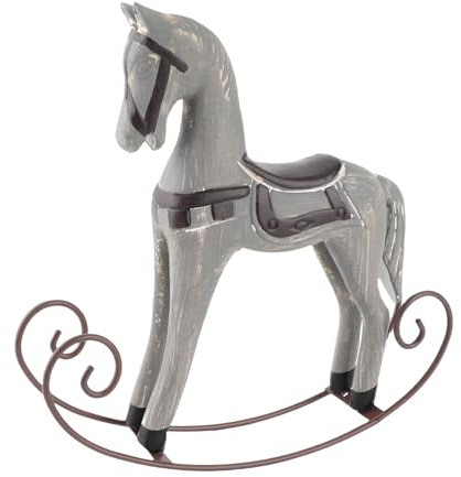 Vintage-Schaukelpferd-Ornament, Kunstharz-Eisen-Dekorstück, Stabile Konstruktion, für die Präsentation, Exquisite Handwerkskunst, Ideal für Weihnachten, Hochzeiten