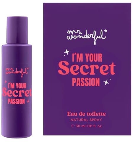 MR WONDERFUL - I'm Your Secret Passion 30 ml, Colonia Mujer, Formato Viaje en Spray, Perfume Mujer, Eau de Toilette Natural y Femenina, Aroma Floral Oriental Amaderado, Fragancia Fresca
