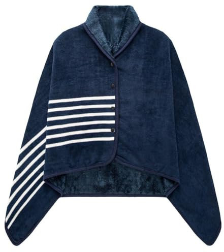 HUTRADE Poncho da Donna Mantello Caldo Invernale, Mantella Pile Donna Casa Caldo Scialle con Bottoni Wrap Cape per Il Divano, L'auto, La Casa, Il Sonnellino, Lo Studio, La Visione della TV