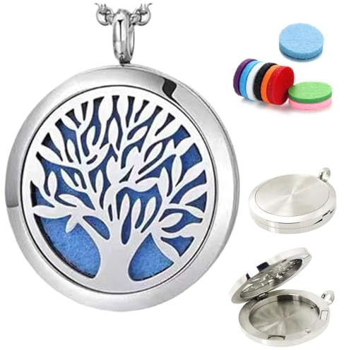 Aromaterapi Oljehänge | Diffuser Halsband Med Rostfritt Stål Locket Pendant, Hollow Parfym Medaljong För Män Och Kvinnor