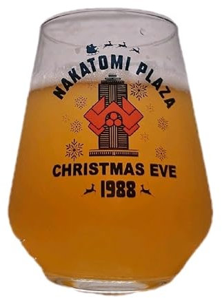 Die Hard Nakatomi Plaza Beer Glass – Movie Inspired Pint Glass Gift for Men, Dad, Boyfriend, Husband – Funny Action Film Barware Collectible