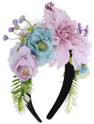 FRCOLOR Elegantes Blumenstirnband für Die Brauthochzeit Kopfschmuck Blumengirlande Kopfschmuck Kronen Stirnband Im Boho-stil