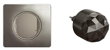 LEGRAND – Pack de arranque para iluminación conectada Céliane with Netatmo – 1 interruptor conectado con opción de variación + 1 puerta de enlace de conexión – Titanium