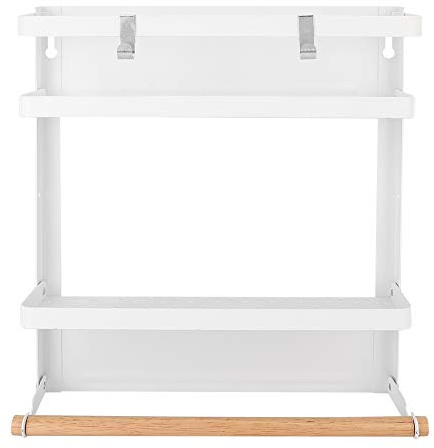 GRCFUMO Magnet Storage Rack, Hushållens kylmagnetställ, kylskåp hängande rack, svarta kylskåpsarrangörer sida hylla för badrum, kök och balkong (Vit)