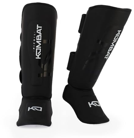 Picsil Kombat Espinilleras Kronos Ultra, Espinilleras para Muay Thai, MMA, Kickboxing, Ideales para Entrenamiento y Combate (L)
