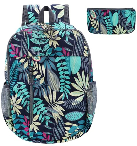 CHEESANHERR Rucksack Faltbar, 20L Ultraleicht Packable Wanderrucksack, Tagesrucksack Wasserabweisend Trekkingrucksack Reiserucksack Sport Radfahren Daypack Backpack für Herren Damen (Blaues Blatt)