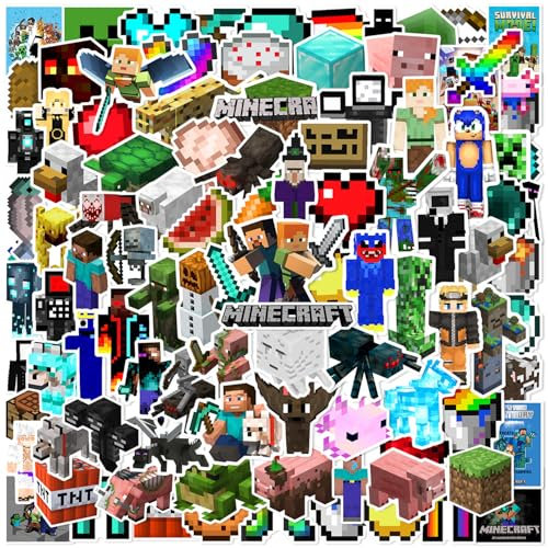 100PCS Game Stickers, Cartoon Gaming Stickers for Kids Teens Adults, Waterproof Vinyl Decals for Phone, Laptops, Water Bottles, Skateboards & Party Bags