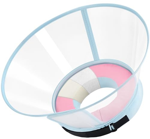 Mjuk Hundkrage, Skyddskrage för Hund med Skumkärna, Alternativ till Uppblåsbar Hundkrage, Genomskinlig Halskrage för Hundar, Postoperativ Skyddskrage för Hund (Size 3, Rosa)