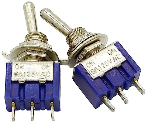5pcs Mini MTS-102 3-Pin G107 SPDT ON-ON 6A 125V 3A250VAC Interruttori a levetta