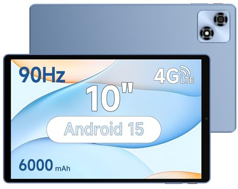 ALLDOCUBE Tablet de 10 Pulgadas Android 15, 12 (4+8) GB + 128 GB, Procesador Octa-Core, 90 Hz, Pantalla IPS 1280x800, 6000 mAh, GPS/4G LTE/SIM+WIFI6, Azul