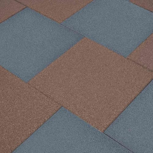 Gecheer Fall Protection Tiles 18 pcs Rubber 50x50x3 cm Grey Anti-fall bricks Model3096597