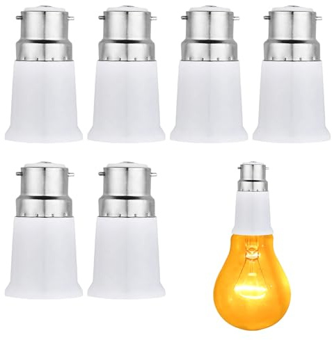 Adaptateur Ampoule Baillonette Vers Vis, 6 Pièces Adaptateur B22 E27, Adaptateur B22 E E27, Adaptateur Ampoule Baillonette, Adaptateur Douille Ampoule, Adaptateur Ampoule, pour Ampoules LED