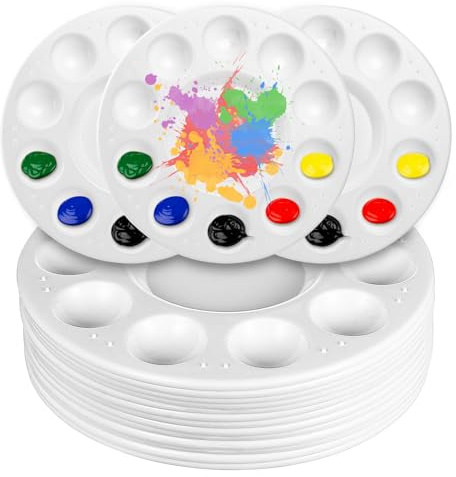 13 stycken målarpaletter, blandningspalett akvarell, 16 cm rund blandning, färgblandningspalett akrylfärger, färgbricka plastpaletter, färgpalett för akrylfärger, olja, akrylmålning