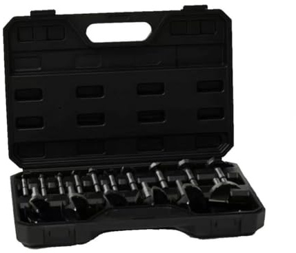Boomway 16-Piece Forstner Drill Bit Set, Professional Wood Drilling Kit with Storage Case, Metric Sizes for Woodworking and Cabinet Making (16)