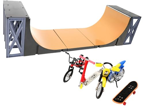 Mini Finger Skateboard Set - Multifunktionell Finger Skateboard Park Kit | leksaker för barn | skateboards, skotrar, ramp | Hållbar ABS, bärbar, rolig interact