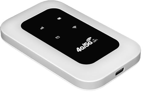 All-Network Portable WiFi, 5G Wi-Fi pocket Router,Power on and Use,High-Speed 5G Connectivity, Dual-Band Wi-Fi, Wireless Seamless Streaming & Gaming,for Travel, Public Computer, Business (White)