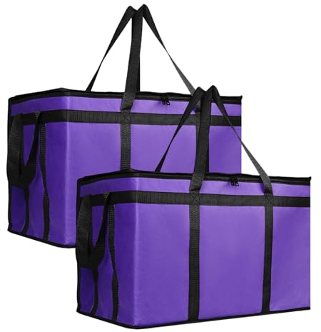 LLHCF Sacs isothermes de grande capacité, pliables, réutilisables, pour camping, pique-nique, restauration, sac de transport alimentaire doublé en aluminium
