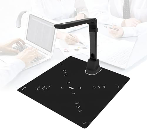 Overhead Book Scanner Camera, High Resolution Document Scanner with LED Light, USB Document Camera for Classroom Home and Office Use
