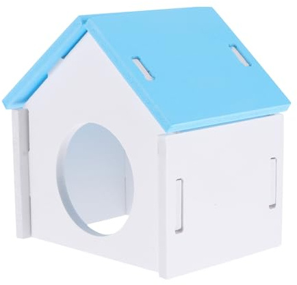 MINAOLULUS Casa para Dormir para Hámsters y Gerbos de PVC Azul, Nido Acogedor y Resistente para Pequeños Animales, Refugio Cómodo para Mascotas en Interiores