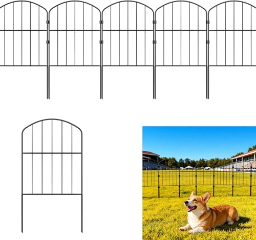 YZNAHRE Teichzaun Gartenzaun Komplettset Metall 25 Zaunelemente, Zaun für den Garten, Gitterzaun Set, Typ D