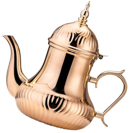 Teteras de té y café árabes grandes de 1, 4 litros, resistentes, a prueba de óxido, de acero inoxidable, con antideslizante, contenedor de té de árabe