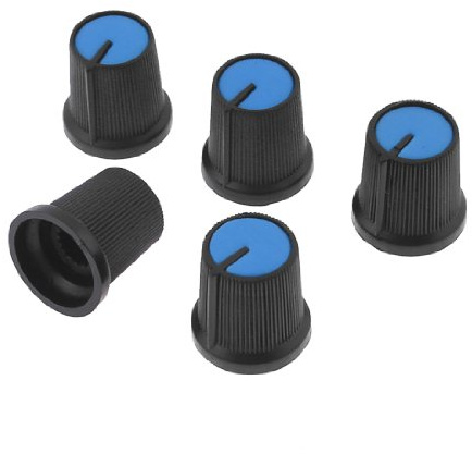 sourcing map 5er Pack schwarz Handgriff 6mm Welle Loch Dia Potentiometer Drehknopf de de