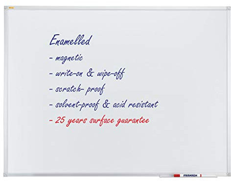 Franken GmbH SC3203 - Magnetische Schreibtafel X-tra!Line®, 120 x 90 cm, emailliert, trocken abwischbar, weiß