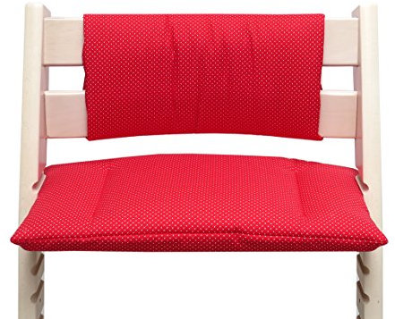 Blausberg Baby - Sitzkissen Kissen Polster Set Junior *31 FARBEN* für Tripp Trapp ohne Schlitz im Sitzkissen (Rot Pünktchen) alle Materialien OEKO-TEX® Standard 100 zertifiziert - 100% made in Hamburg