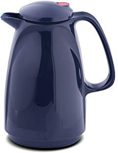 ROTPUNKT Isolierkanne 225 Bella 0,5 l | Zweifunktions-Drehverschluss | BPA-frei - gesundes Trinken | Made in Germany | Warm + Kalthaltung | Glaseinsatz | Mystic Blue