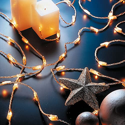 hellum Micro Lichterkette mit Stecker, 100 Lichter warmweiß, innen | Lichterkette innen strombetrieben, beleuchtet 7,92m, Kabel transparent, für Regal, Schlafzimmer, Weihnachten <59lm 580105