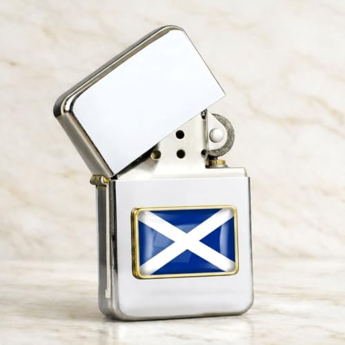 Personalised Country Flags of The World Windproof Petrol Lighter & Gift Tin - Enter Your Own Custom Text (Scotland)