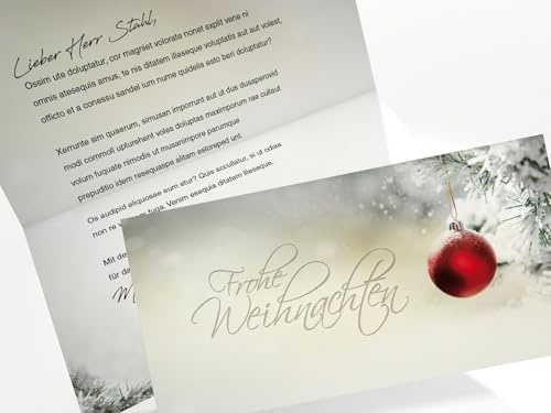 Weihnachtskarten Stille Nacht | DIN LANG Klappkarte mit passendem, bedruckbaren Einleger | optional mit passenden Kuverts (100 Karten, 100 Einleger + 100 Kuverts)