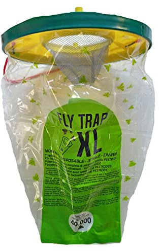 ORMA Fly Trap Mosche - Trappola Mosche Ecologica da Esterno – Senza Insetticida con Attrattivo Naturale – Facile da Usare – 1 Trappola XL