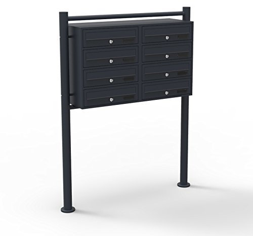 Mailbox System 8 Doors black Letterbox Postbox Pillar Letter Mail Post Box