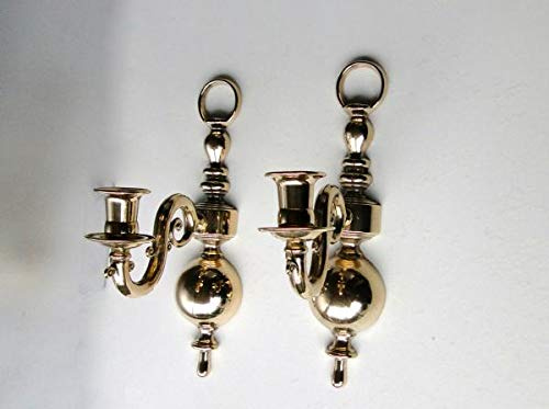 artissimo 2 x Wandkerzenhalter Gold Messing Massiv
